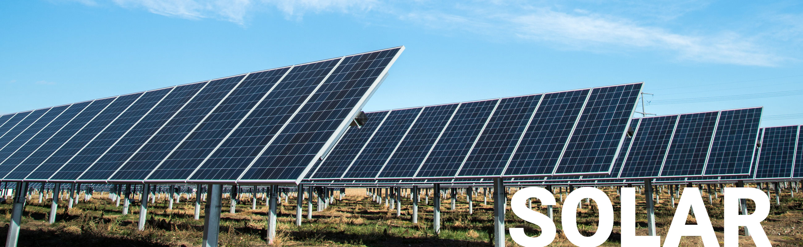 Solar panels on a field